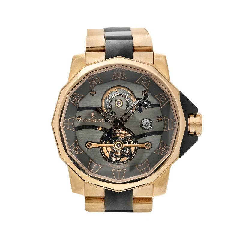 Cover image 0 Cover image 0 Cover image 0 Cover image 0 Cover image 0 Cover image 0 Corum Limited Edition 50th Anniversary Admiral's Cup, A rose gold and PVD-coated tourbillon bracelet watch, Circa 2007