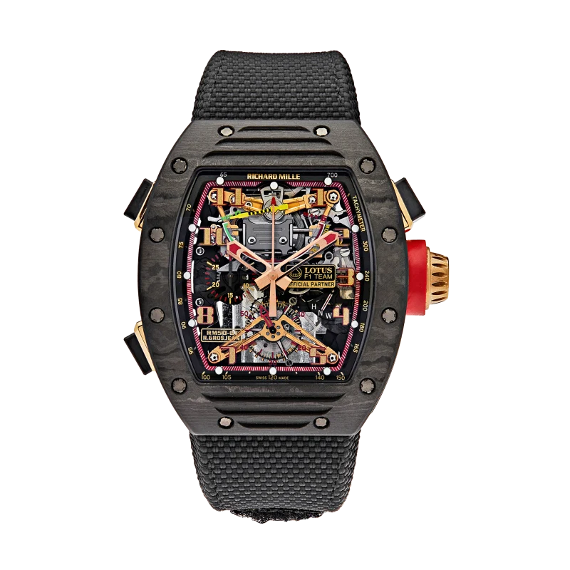 Richard Mille Lotus F1 G-Sensor Reference RM50-01, a Limited Edition manual wind carbon romain grosjean wristwatch with tourbillon NTPT