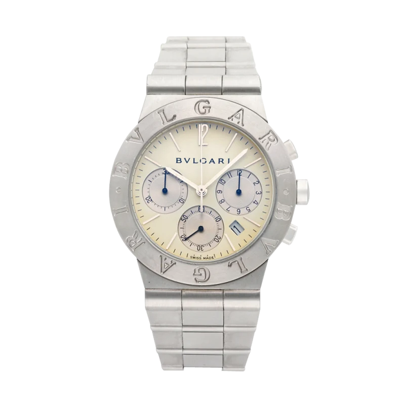 Bvlgari Diagono Reference CH 35 S, a stainless steel automatic wristwatch with chronograph and date, Circa 2000s