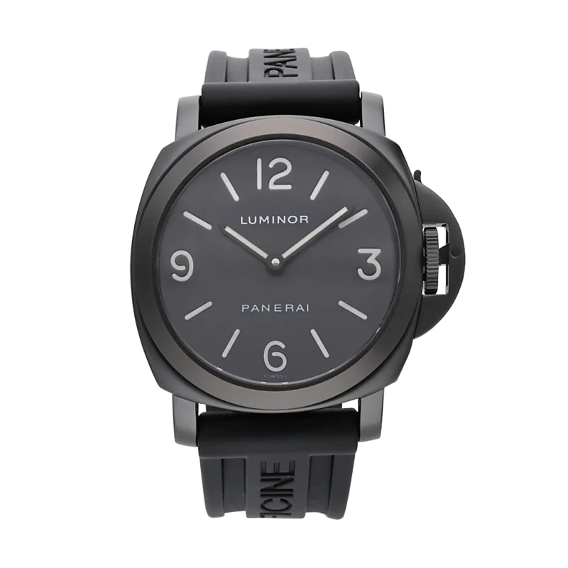 Panerai Luminor Base Reference PAM0009, a PVD coated stainless steel automatic wristwatch with strap, Circa 1999