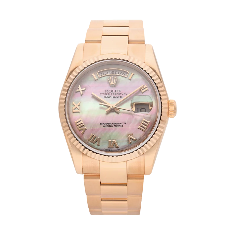 Rolex Day-Date Reference 118235, a rose gold automatic wristwatch with day and date, Circa 2000