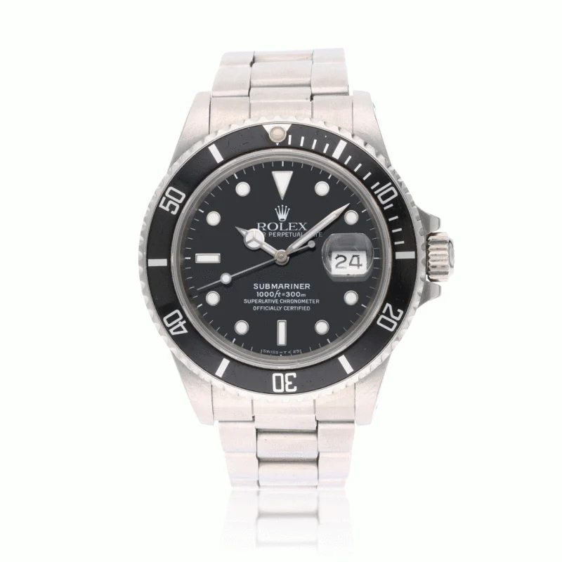 Rolex Submariner Reference 168000, a stainless steel automatic wristwatch with date, Circa 1988