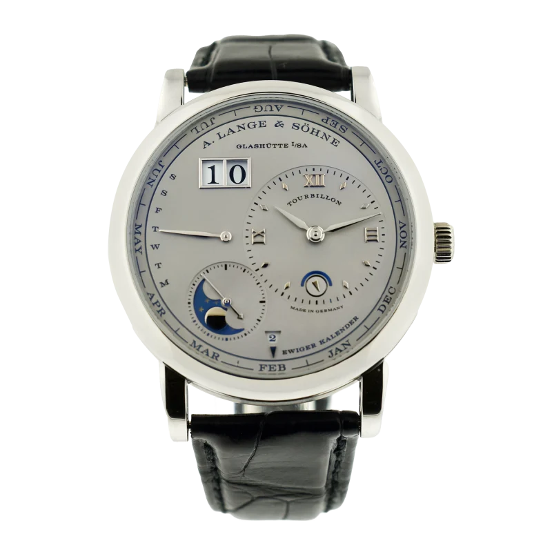 A. Lange & Söhne Lange 1 Reference 720.025, a platinum automatic wristwatch with tourbillon and perpetual calendar, Circa 2019