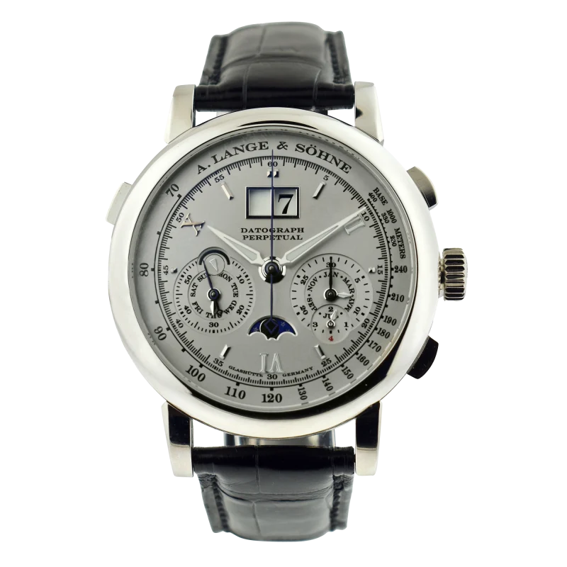 A. Lange & Söhne Lange Datograph Perpetual Reference 410.025FE, a platinum manual wristwatch with a Datograph, chronograph and perpetual calendar , Circa 2007