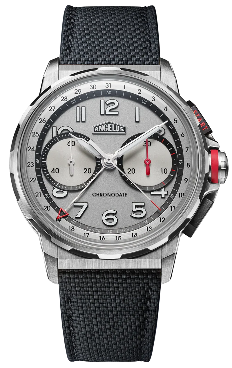 ANGELUS WATCH CHRONODATE TITANIUM WHITE LIMITED EDITION