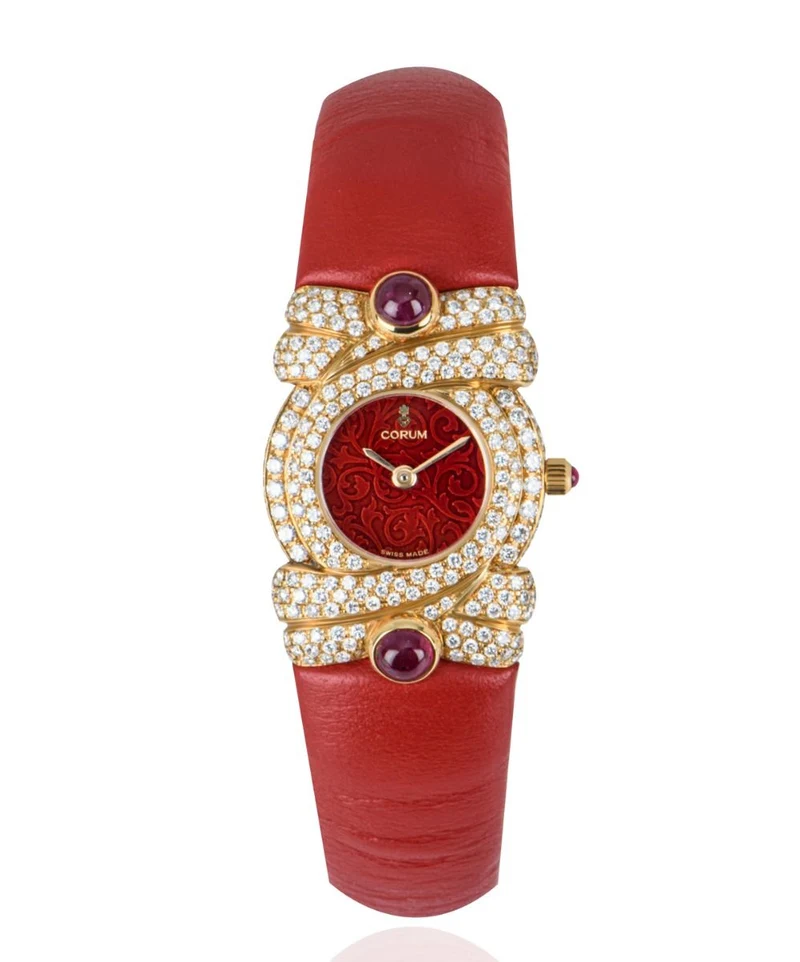 CORUM UNWORN COCKTAIL WATCH NOS YELLOW GOLD DIAMOND SET 24.413.56
