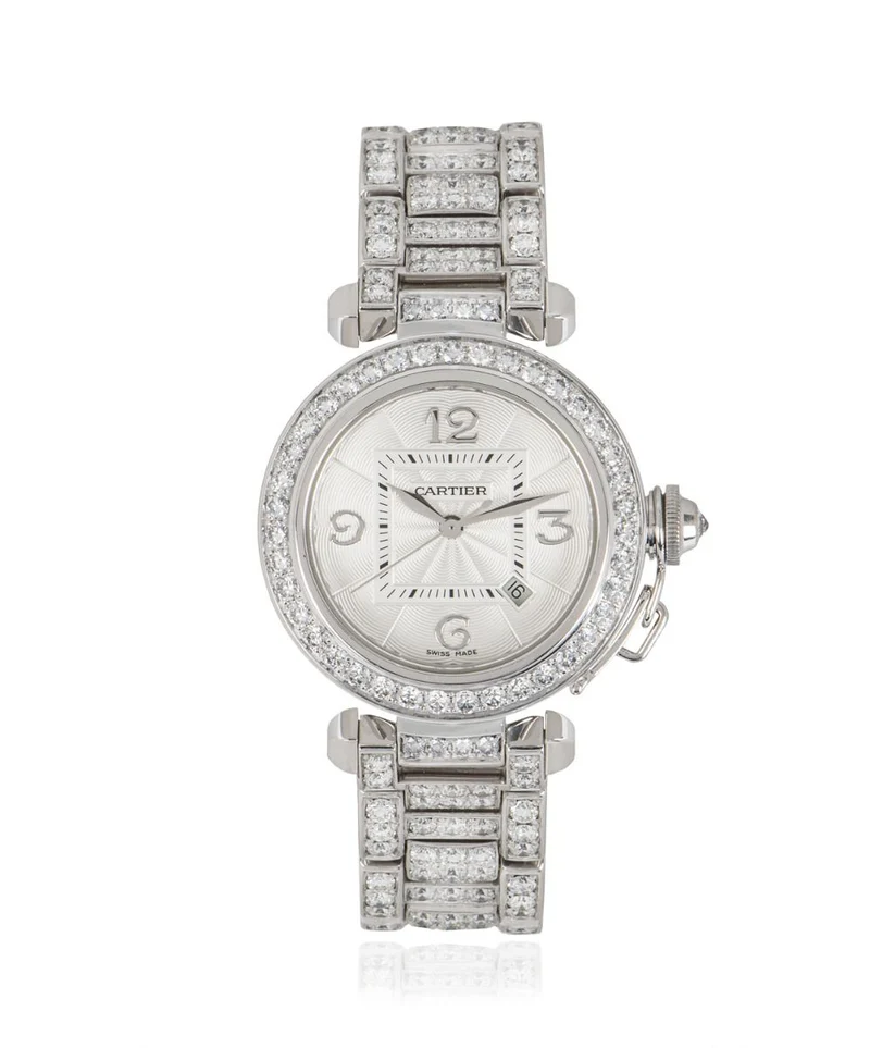 CARTIER PASHA WHITE GOLD DIAMOND SET