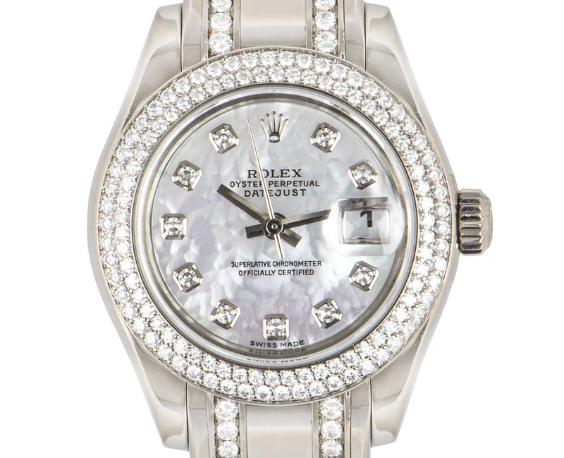 ROLEX DATEJUST PEARLMASTER DIAMOND SET WHITE GOLD 80339