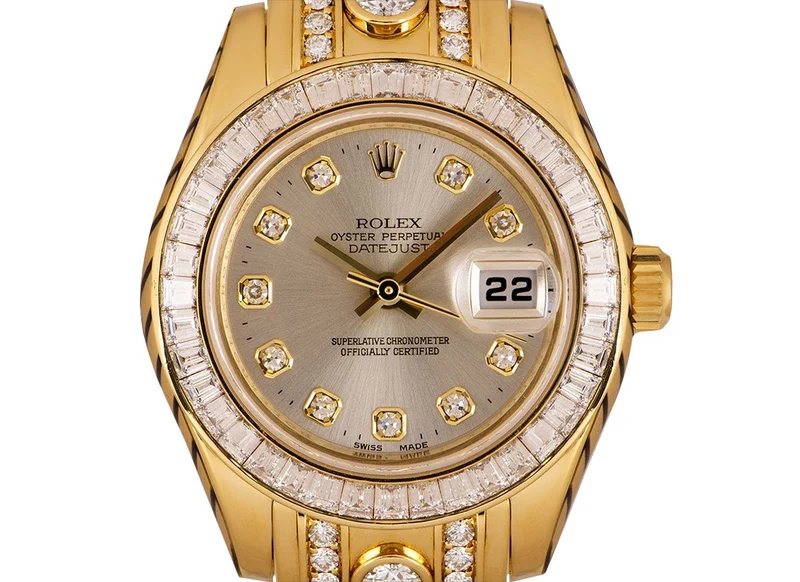 ROLEX DATEJUST PEARLMASTER YELLOW GOLD DIAMOND SET 80308BR