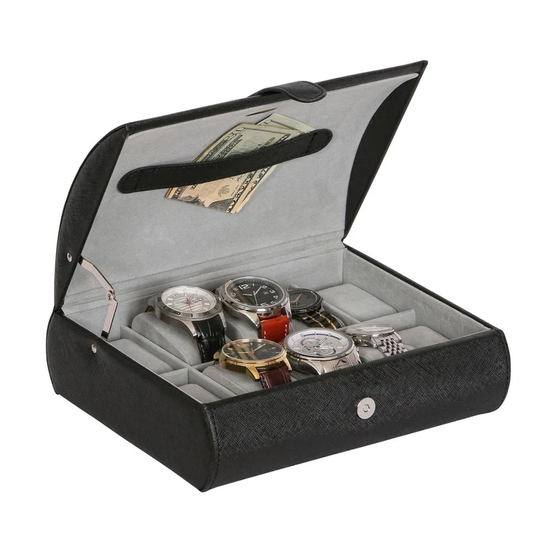 Parker Faux Leather Black Watch Case