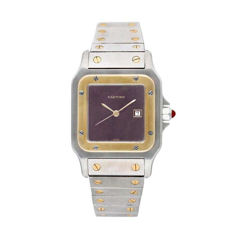 Cartier Santos de Galbee de Cartier, a stainless steel and yellow gold automatic wristwatch with date, Circa 1990s