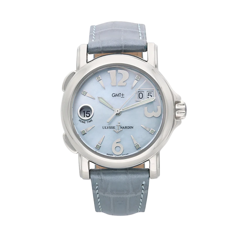Ulysse Nardin GMT Lady Dual Time Reference 223-22, a stainless steel automatic wristwatch with date and GMT