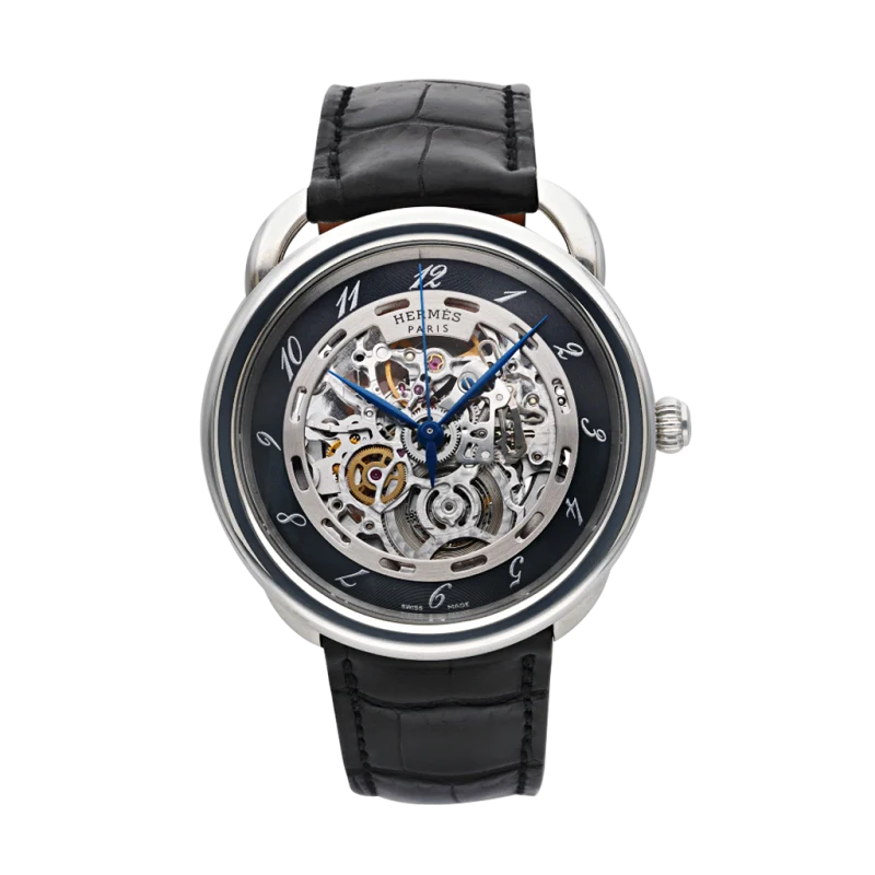 Hermès Arceau Reference AR6.710, a stainless steel automatic wristwatch with strap, Circa 2010
