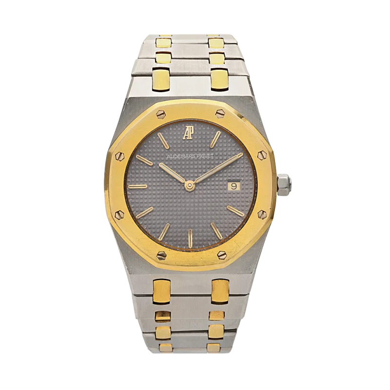 Audemars Piguet Royal Oak, a yellow gold and stainless steel quartz wristwatch with date, Circa 1987