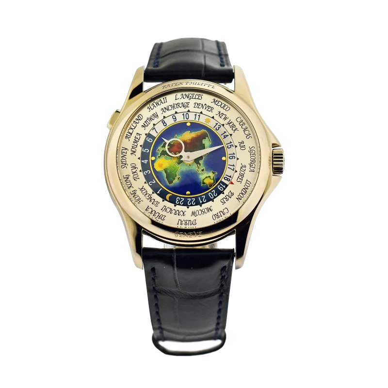 Patek Philippe World Time Reference 5131G-001, a white gold automatic wristwatch with strap