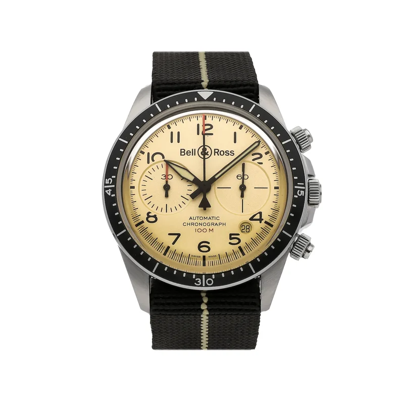BELL & ROSS BR V2-94 Military Beige Chronograph REF BRV294-BEI-ST/SF