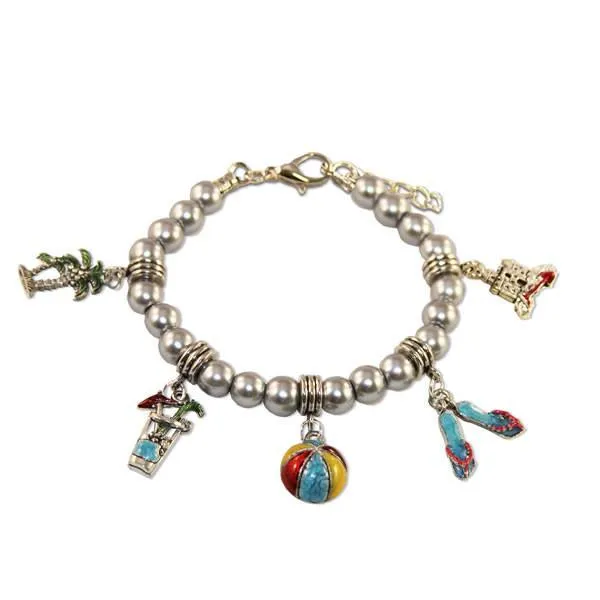 Summer Fun in The Sun Charm Bracelet in Silver