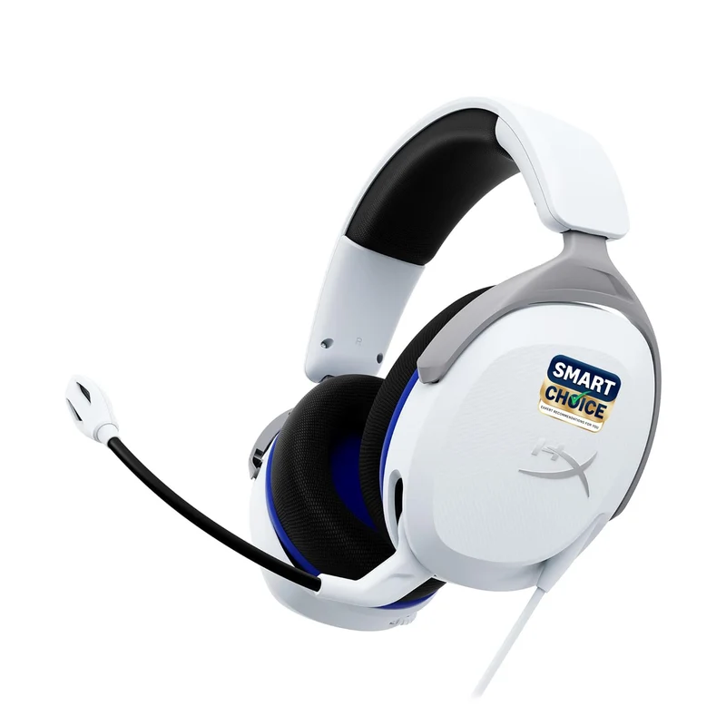 HyperX Cloud Stinger 2 Core Smartchoice- Gaming Headset for PlayStation, Lightweight Over-Ear Headset with mic, Swivel-to-Mute Function, 40mm Drivers (6H9B5AA), White