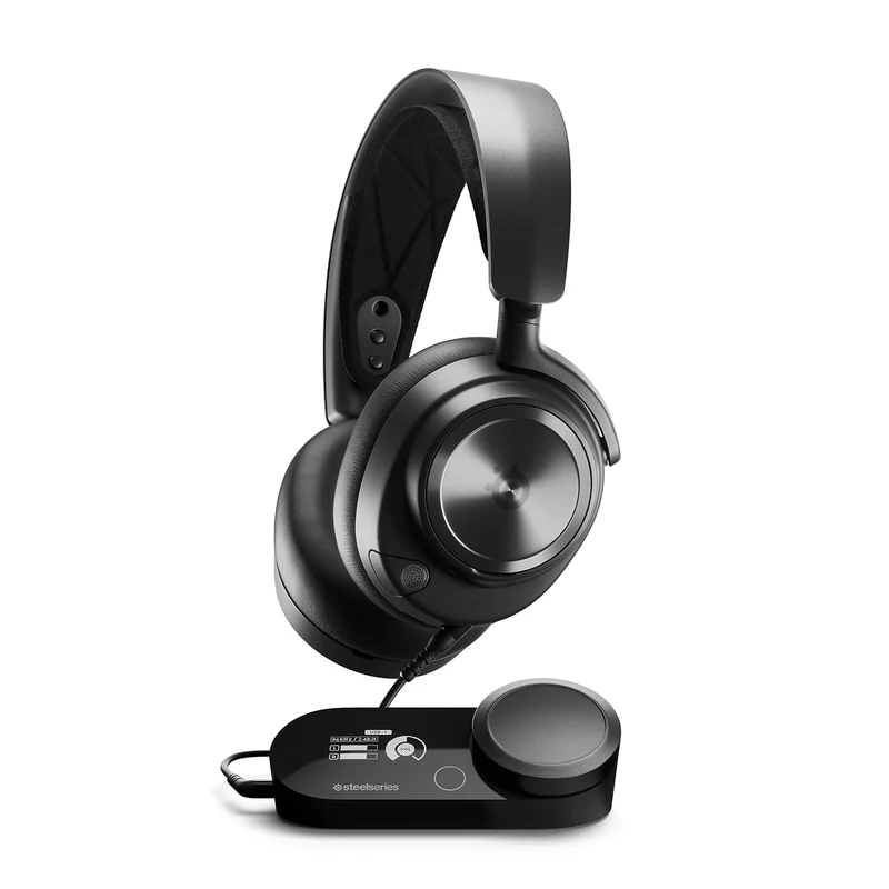 SteelSeries Arctis Nova Pro Multi-System Wired Gaming On Ear Headset - Premium Hi-Fi Drivers - Hi-Res Audio - 360° Spatial Audio - GameDAC Gen 2 - ESS Sabre Quad-DAC - ClearCast Gen 2 Mic - PC, PS5