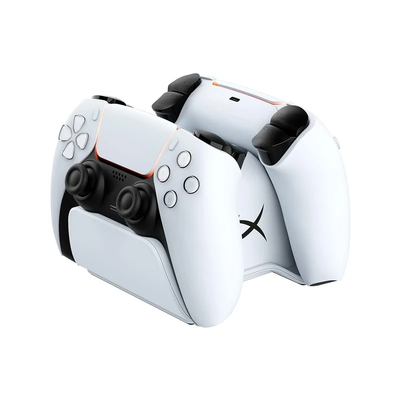 HyperX Chargeplay Duo Charging Station for Dualsense Wireless Controllers, Weighed Base and Secure Docking, Compact Design, USB-C Cable Included (51P68Aa), Game Consoles, White