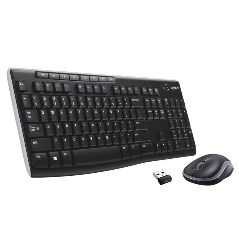 Logitech MK270r Wireless Keyboard and Mouse Combo for Windows, 2.4 GHz Wireless, Spill-Resistant Design, 8 Multimedia & Shortcut Keys, 3-Year Battery Life, PC/Laptop Black