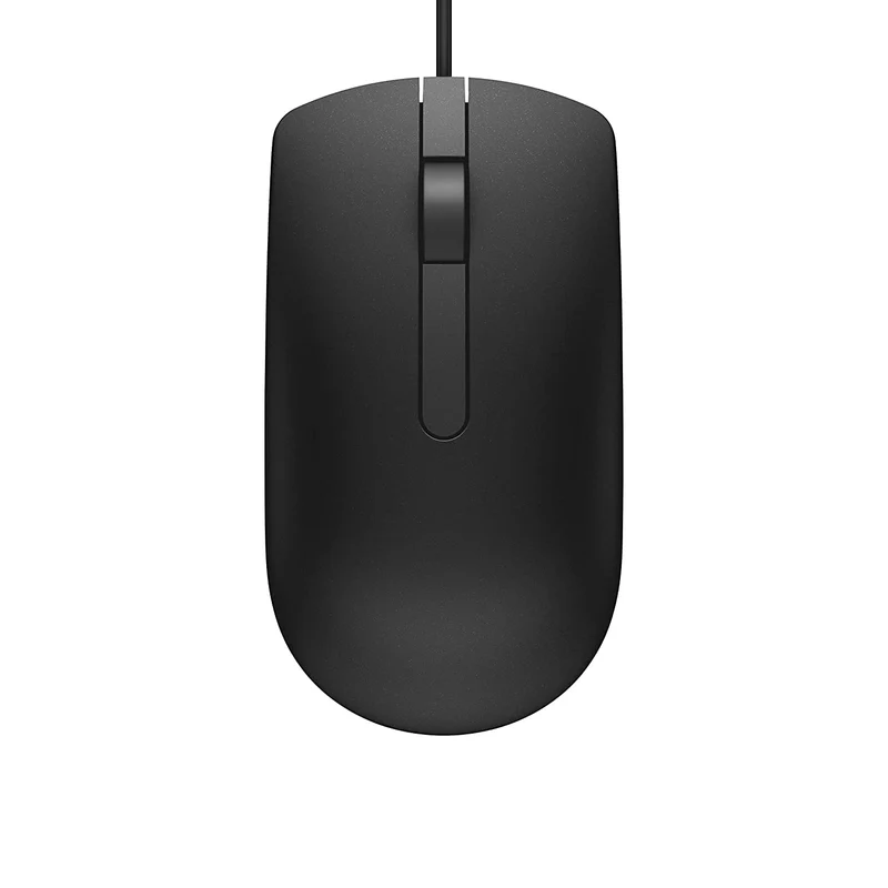 Dell MS116 Wired Mouse, 1000 DPI, Scrolling Wheel, 2 Buttons, 1 x USB, Optical LED Tracking, Plug and Play, Scrolling Wheel, Black