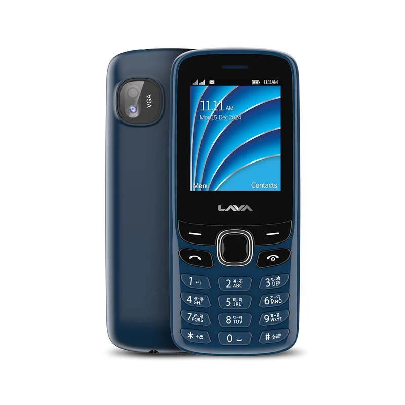 Lava A1 Vibe (2025) Dual SIM Keypad Phone with 2'' Big Display | Long-Lasting AI Battery | Vibration Alert | FM Radio & MP3 Player | Military-Grade Durability – Blue