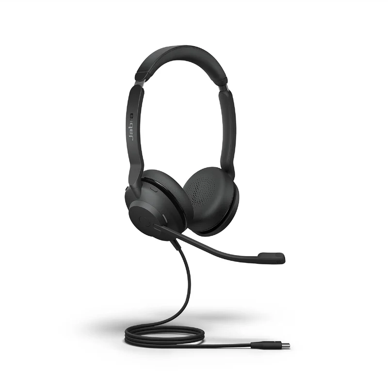 Jabra Evolve2 30 Se On Ear Wired Stereo Noise-Cancelling Headset-Features 2-Mic Call Technology & Usb-C Cable-Works With All Leading Unified Communications Platforms Such As Zoom & Google Meet-Black