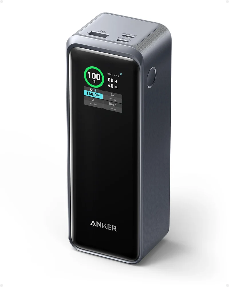 Anker Prime Power Bank, 27,650mAh 3-Port 250W Portable Charger (99.54Wh) Smart App, Compatible with Lenovo, HP, Dell, Microsoft, Macbook, iPad, iPhone