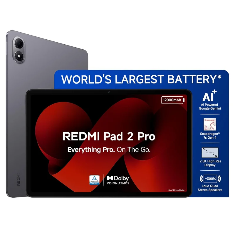 REDMI Pad 2 Pro 5G 12.1 inch with Wi-Fi+5G Gaming Qualcomm Snapdragon 7s Gen 4 Tablet