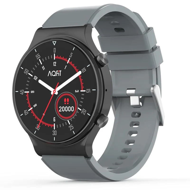 AQFIT W9 Bluetooth Calling Smartwatch 1.33" HD IPS Display, Fitness Tracker with SPO2, HeartRate, Multi Sports Mode, BT 5.0 for Men and Women (Grey)