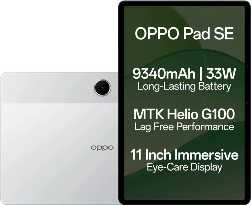 OPPO Pad SE with SUPERVOOC Charger 10.95 inch with Wi-Fi+4G Gaming MediaTek Helio G100 Tablet