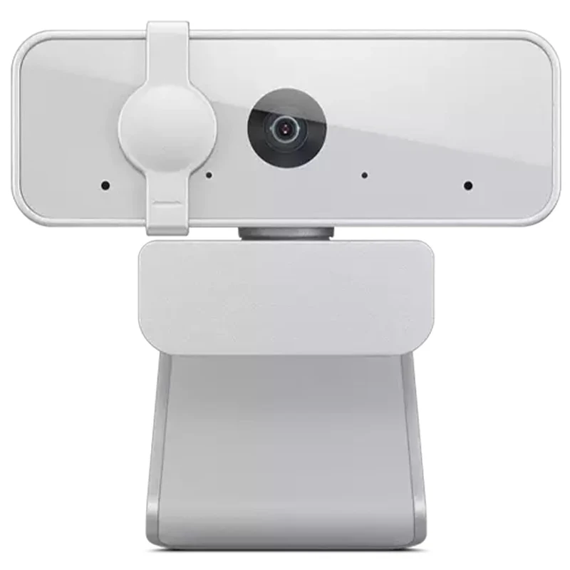Lenovo 300 FHD Webcam with Full Stereo Dual Built-in Mics | FHD 1080P 2.1 Megapixel CMOS Camera with USB |Ultra-Wide 95° Lens, 4X Digital Zoom | 360 Rotation | Flexible Mount | Cloud Grey