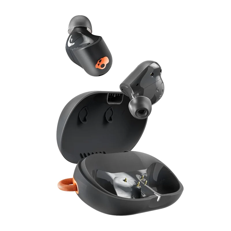 Skullcandy Sesh ANC Active True Wireless Bluetooth Earbuds with 4Mic Active Noise Cancellation,48Hr Battery,IP67 Waterproof Sports Earbuds,Multipoint Pairing,Google Fast Pair,Spotify Tap–Black/Orange