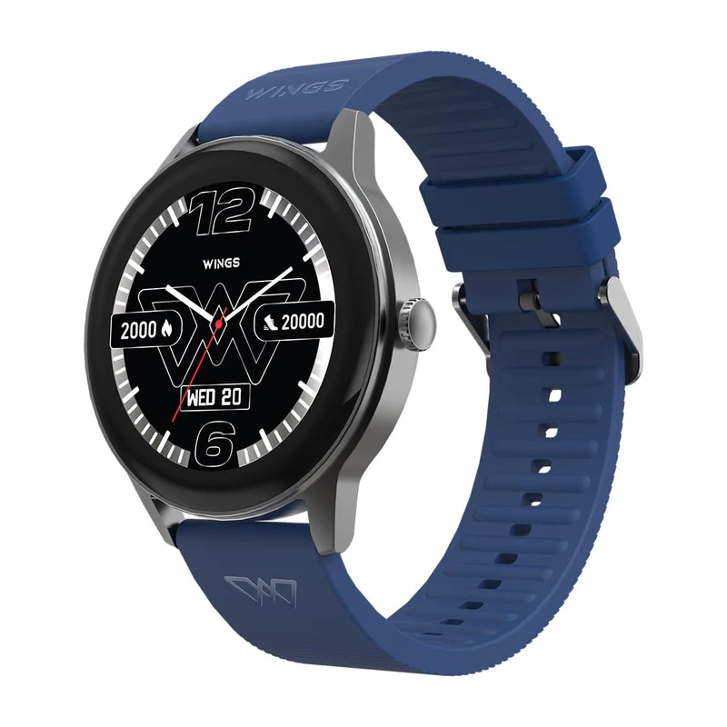 Wings Platinum Smartwatch with 1.39” HD IPS Display 110+ Workout Modes, 200+ Watchface, powerful 260mah Battery, 7 Days Battery Life, advanced Bt 5.3 Calling 24/7 Health Monitoring, Ai Voice Assistant