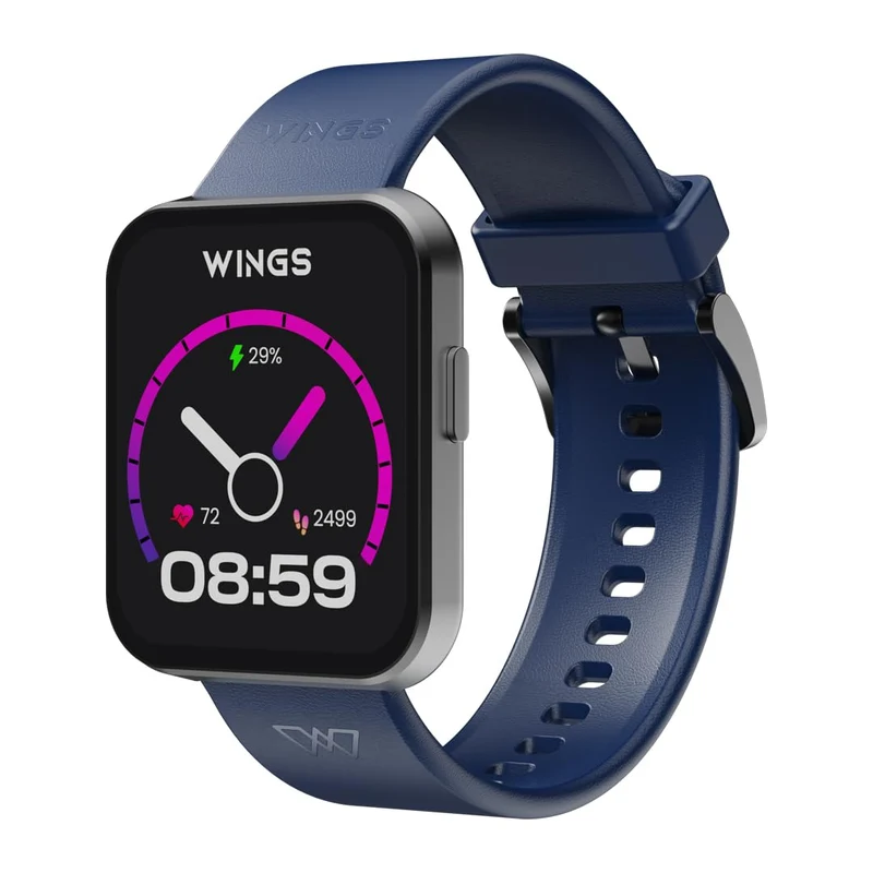 Wings Meta Smartwatch, 1.85" Hd IPS Display, Bt 5.3 Single Chip Calling, Top Smartwatch for Heart Rate Monitoring, 100+ Sport Modes