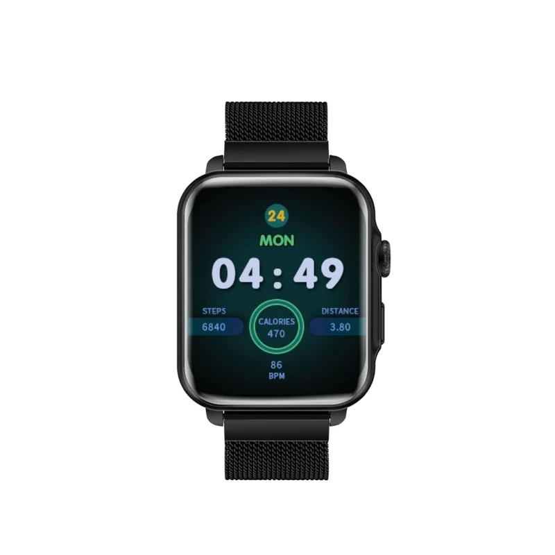 Promate ProWatch-B18 Fitness Smart Watch, 1.8 inch Display Bluetooth Calling, IP68 Water Resistance, Voice Assistant, Upto 20 Days Battery, 37 Sports Modes, Real-time HR Monitor, 100+ Watch Faces
