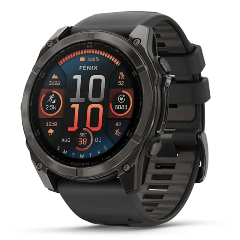 Garmin Fenix 8 51mm, AMOLED, Sapphire, Titanium, Black/Pebble Grey Band, Black