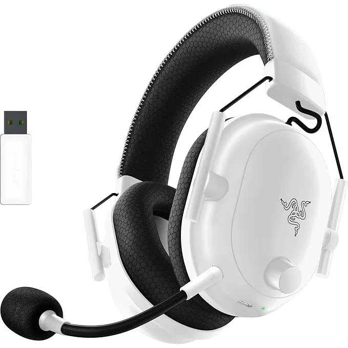 Razer Blackshark V2 Pro Wireless Gaming Headset 2023 Edition: 50Mm Titanium Drivers-Hyperclear Super Wideband Mic-Noise-Isolating Earcups-70 Hour Battery Life-White-Rz04-04530200-R3M1-Over Ear