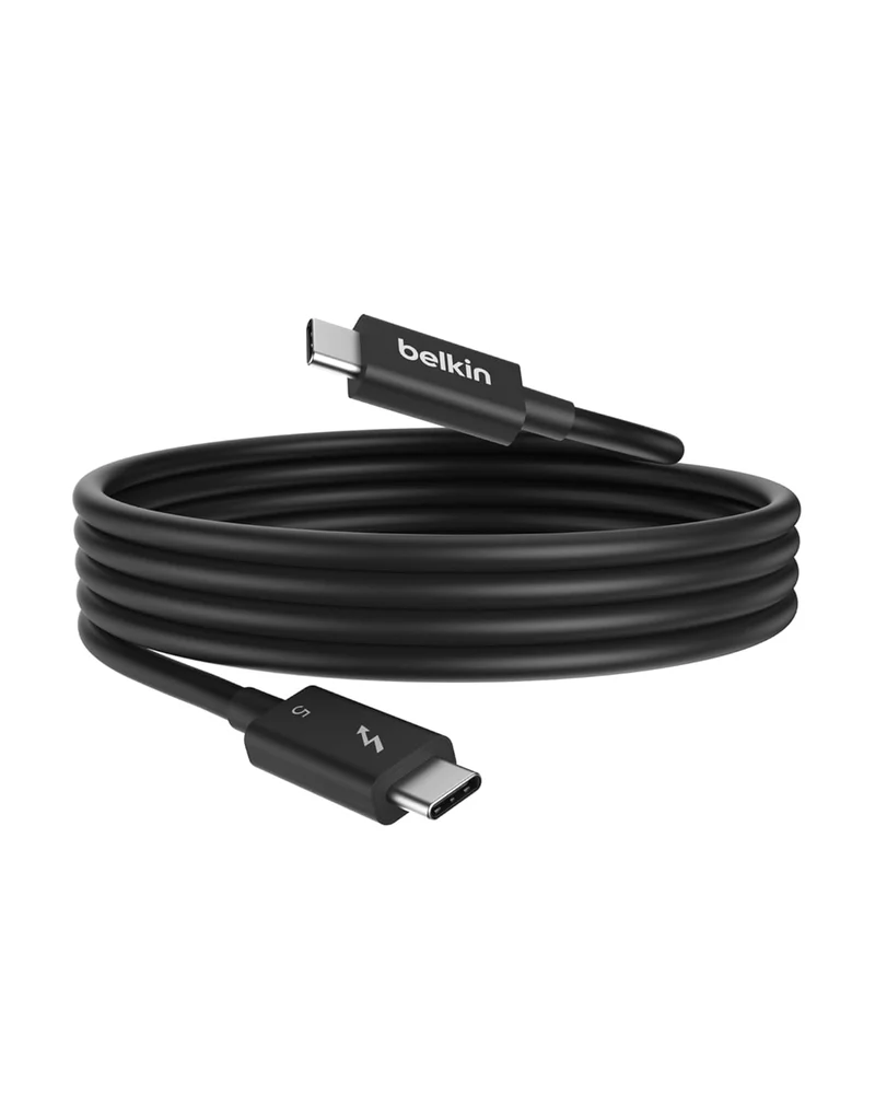 Belkin Thunderbolt 5 Cable USB-C USB4 120Gbps 240W High Speed Data Transfer Supports 4K/540Hz Heavy Duty for iPhone 16/MacBook/iPad Pro/iMac/Windows | USB-IF Certified | 1M Black