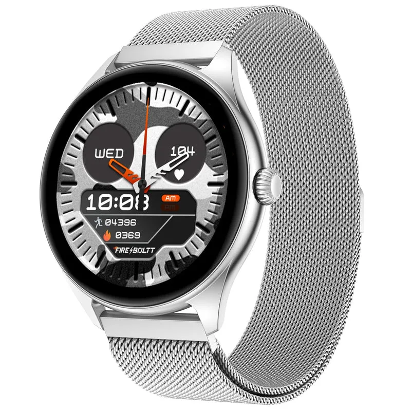 Fire-Boltt Ace Luxury Phoenix AMOLED Stainless Steel Smart Watch 36.32mm (1.43 inch), 700 NITS Brightness, Stainless Steel Rotating Crown, Multipe Sports Modes & 360 Health