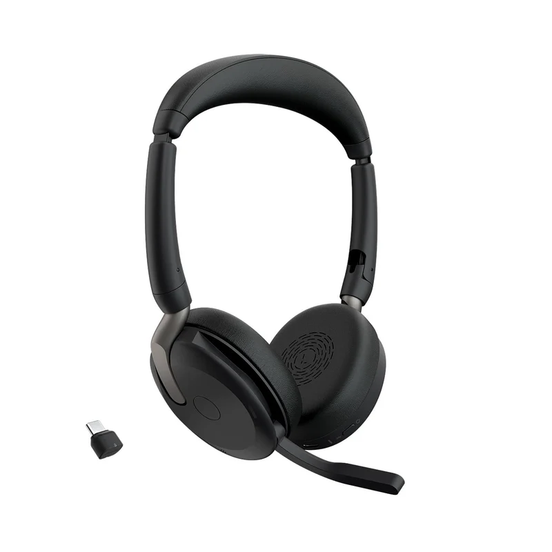 Jabra Evolve2 65 Flex USB-C UC Wireless Headset | Bluetooth Office Headset for Zoom, Google Meet & Webex | Hybrid ANC, Foldable Design