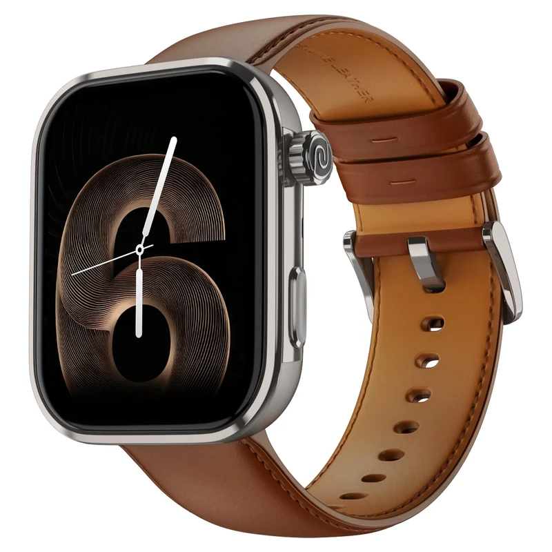 Noise Pro 6 Max Smart Watch:Intelligent AI, Endless AI Watch Faces, AI Companion, 1.96” AMOLED, Stainless Steel Build, Built-in GPS, 5 ATM, EN2 Processor, for iOS & Android(Brown Titanium)