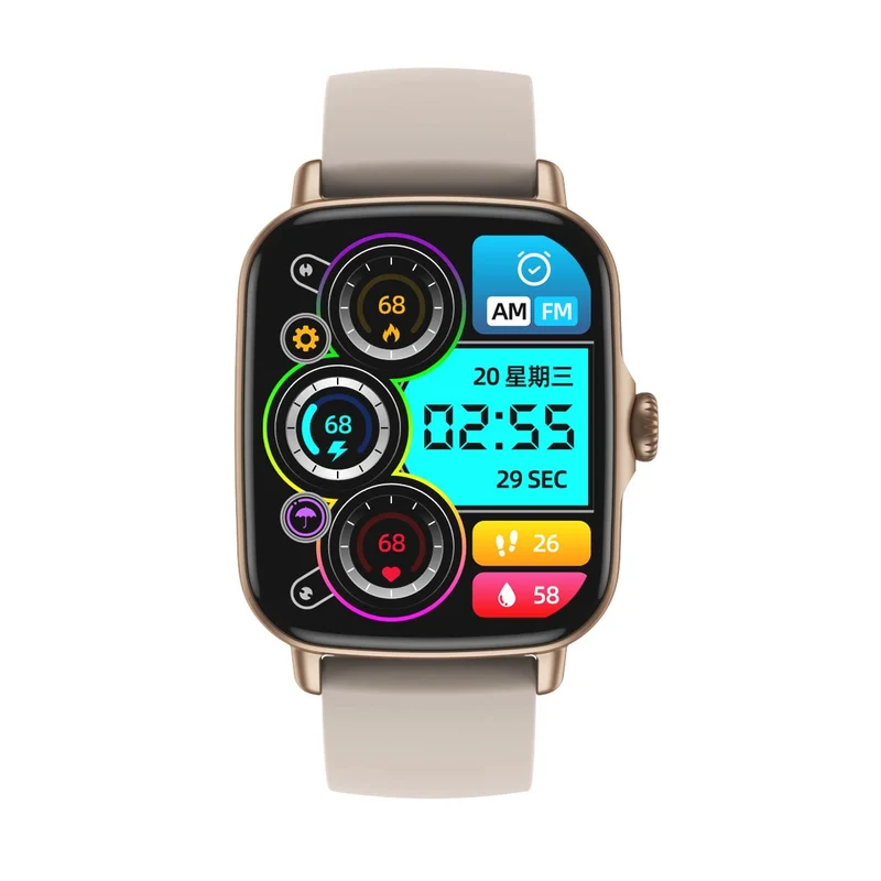 MINIX Crest Bluetooth Calling 1.69 HD Display Smartwatch l Bluetooth Calling l IP68 Waterproof l Rotary Crown l 100+ dial(Rose Gold)
