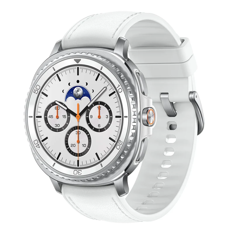 Samsung Galaxy Watch8 Classic (46mm LTE, White) with 3nm Processor | Dual GPS | Sapphire Glass & Stainless Steel | 5ATM & IP68 | BP, ECG, IHRN & Vascular Load Monitoring | Anti-oxidant Index (Silver)