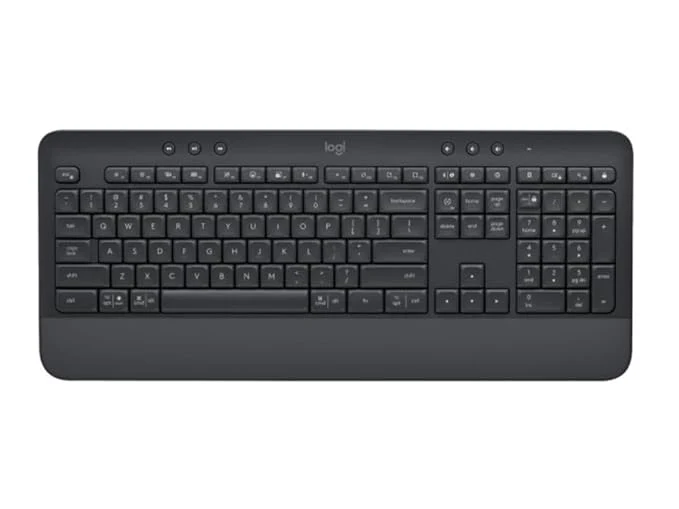 Logitech Signature K650 Wireless Keyboard with Wrist Rest, Full-Size, BLE Bluetooth or Logi Bolt USB Receiver, Comfort Deep-Cushioned Keys, Numpad, Compatible with Most OS/PC/Windows/Mac