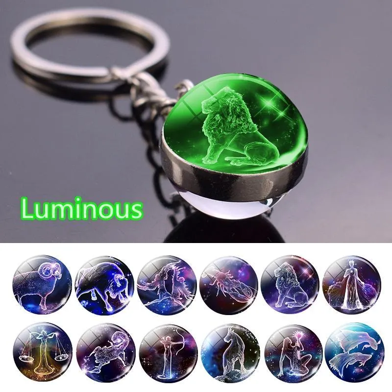Porte clés lumineux 12 constellations du zodiaque