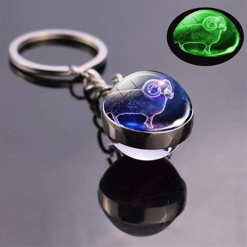 Porte clés lumineux 12 constellations du zodiaque