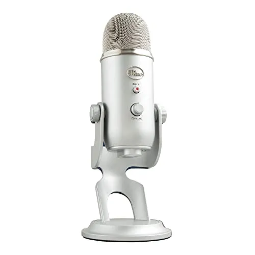Logitech Blue Yeti USB Microphone for Recording, Streaming, Gaming, Podcasting on PC and Mac, Condenser Mic for Laptop or Computer with Blue VO!CE Effects, Adjustable Stand, Plug and Play