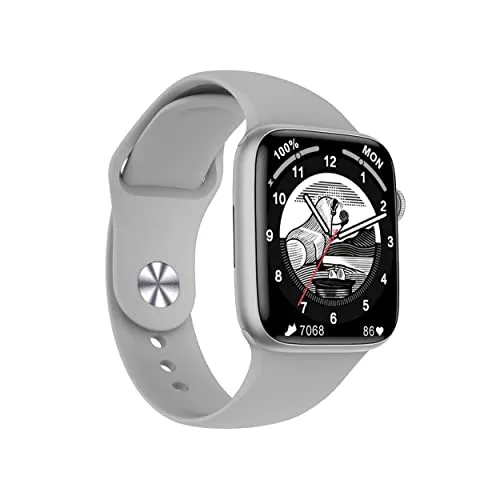 Salora Uwear Smartwatch with 1.9" Hd Display,Bt Calling,500+ Watch Faces,Heart&Spo2 Monitoring,11 Sports Modes,Sleep Monitor,Waterproof&7 Days Battery iOS Android Compatible 2023(Silver+Grey)
